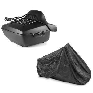 Set: Topcase King OLM für Harley Street Glide Special 15-21 Craftride + Abdeckplane Harley Street Glide / Special Craftride XXXL schwarz_1