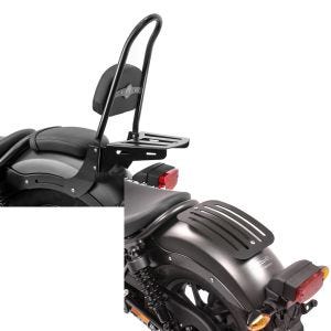 Set: Sissybar für Honda Rebel 500 17-21 Craftride Fast Rider-L inkl. Gepäckträger schwarz + Gepäckträger für Honda Rebel 500 17-20 Solo Rack L1 Gepäckbrücke Craftride_1