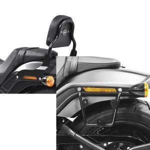 Set: Sissy Bar CSS Fix für Harley Fat Bob / 114 18-21 schwarz Craftride + Satteltaschenhalter für Harley Davidson Fat Bob / 114 18-21 Abstandshalter re-li Craftride_1