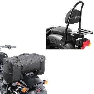 Set: Sissybar für Honda Rebel 500 17-21 Craftride Fast Rider-M inkl. Gepäckträger schwarz + Hecktasche für Honda Rebel 500 SQ1 Craftride 52l schwarz_1