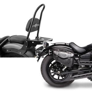 Set: Sissybar für Honda Rebel 500 17-21 Craftride Fast Rider-L inkl. Gepäckträger schwarz + Satteltasche Honda Rebel 500 Craftride Arizona 3Ltr rechts in schwarz_1