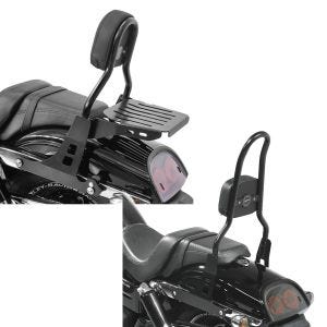 Set: Sissybar Harley Davidson Dyna Fat Bob 10-17 Craftride Fast Driver-M inkl. Gepäckträger schwarz + Sissy Bar CSL Fix für Harley Dyna Fat Bob 10-17 schwarz Craftride_1