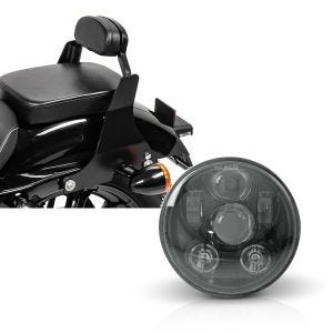 Set: Sissybar Harley Sportster 883 Iron 09-20 Craftride Fast Driver-XS schwarz + Hauptscheinwerfer LED 5,75 Zoll für Harley Sportster 883 Iron 09-20 schwarz von Craftride_1
