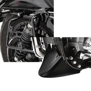 Set: Satteltaschenhalter für Harley Sportster 883 Iron 16-20 rechts Craftride + Bugspoiler für Harley Sportster 883 Iron 09-20 Craftride_1