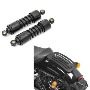 Set: Stoßdämpfer 11 Zoll Harley Sportster 883 Iron Federbeine von Craftride schwarz + Gepäckträger für Harley Sportster 883 Iron 09-20 Solo Rack L1 Gepäckbrücke Craftride_1