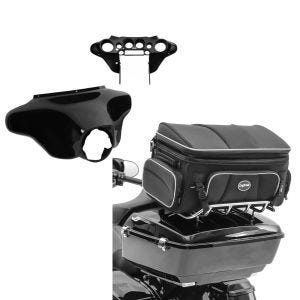 Set: Batwing Verkleidung für Harley Davidson Electra Glide Ultra Classic 96-13 Craftride Innen und Aussen schwarz + Hecktasche für Harley Davidson Electra Glide Ultra Classic Topcase Tasche Craftride TT1 73Ltr_1
