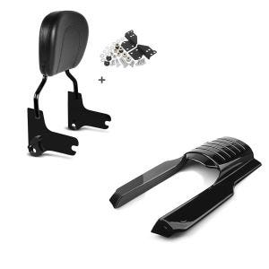 Set: Sissybar Harley Davidson Road King 97-08 Craftride Fast Driver-M schwarz + Kotflügelverlängerung hinten für Harley Road King 96-08 Craftride_1