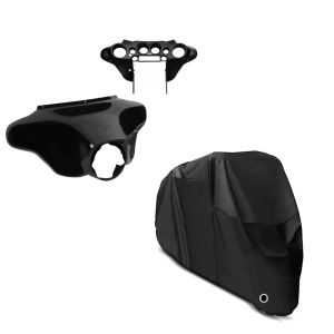 Set: Batwing Verkleidung für Harley Davidson Electra Glide Ultra Classic 96-13 Craftride Innen und Aussen schwarz + Abdeckplane Harley Electra Glide Ultra Classic / Limited Craftride XXXXL in schwarz_1