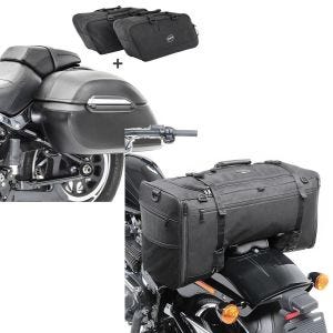 Set: Set Seitenkoffer + Innentaschen für Harley Breakout/ 114 Craftride K3 + Hecktasche für Harley Breakout /114 SQ1 Craftride 52l schwarz_1
