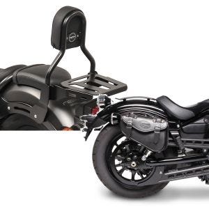 Set: Sissy Bar CL3 für Honda Rebel 500 17-21 mit Gepäckträger schwarz Craftride + Satteltasche Honda Rebel 500 Craftride Arizona 3Ltr rechts in schwarz_1