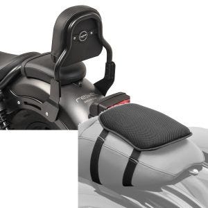Set: Sissy Bar XS3 für Honda Rebel 500 17-21 schwarz Craftride + Gel Sitzkissen Honda Rebel 500 Komfortkissen S Tourtecs schwarz_1