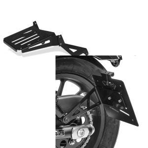 Set: Gepäckträger für Honda Rebel 500 17-21 Craftride schwarz + Kennzeichenhalter seitlich L für Honda Rebel 500 17-21 schwarz Craftride_1