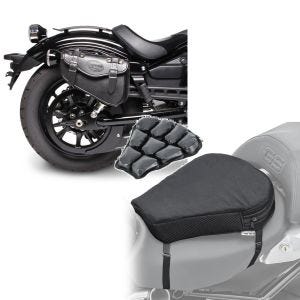 Set: Satteltasche Honda Rebel 500 Craftride Arizona 3Ltr rechts in schwarz + Motorrad Luftkissen Honda Rebel 500 Sitzbank Tourtecs Air M schwarz_1