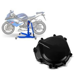 Set: Zentralständer Suzuki GSX-R 1000 05-08 blau Motorradheber ConStands Power-Classic + Lichtmaschinendeckel für Suzuki GSX-R 1000 05-08 Limadeckel Motordeckel_1