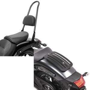 Set: Sissybar Kawasaki Vulcan S / Café 15-21 Craftride Rider-XXL schwarz + Gepäckträger für Kawasaki Vulcan S / Café 15-21 Solo Rack L1 Gepäckbrücke Craftride_1