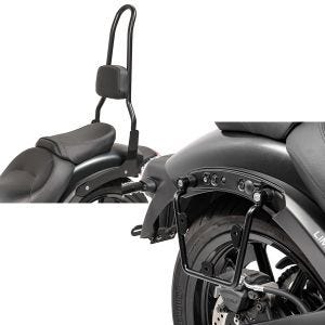 Set: Sissy Bar XL3 für Kawasaki Vulcan S / Café 15-21 schwarz Craftride + Satteltaschenhalter für Kawasaki Vulcan S / Café 15-20 rechts Satteltaschen Abstandshalter Craftride_1