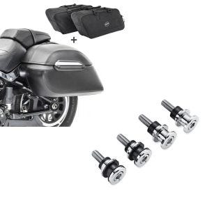 Set: Set Seitenkoffer + Innentaschen für Harley Softail Low Rider Craftride K3 + Anbausatz Docking Hardware Kit für Harley-Davidson Softail 18-21 52300646 Craftride_1