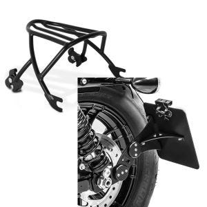 Set: Gepäckträger Solo Rack Abnehmbar für Harley Sportster 883 Iron 09-20 schwarz Craftride + Seitlicher Kennzeichenhalter für Harley Sportster 883 Iron 09-20 Craftride schwarz_1