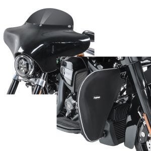 Set: Batwing Verkleidung BD8 für Harley Davidson Road King / Classic Craftride + Sturzbügel Spritzschutz für Harley Road King 94-21 Beinwärmer Craftride_1
