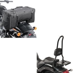 Set: Sissy Bar XL3 für Kawasaki Vulcan S / Café 15-20 mit Gepäckträger schwarz Craftride + Hecktasche für Kawasaki Vulcan S / Café SQ1 Craftride 52l schwarz_1