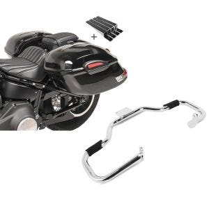 Set: Seitenkoffer Set Yamaha XVS 650 Drag Star Craftride Delaware 33Ltr inkl Haltesatz schwarz + Sturzbügel Yamaha XVS 650 Drag Star/ Classic Craftride XV1 chrom_1