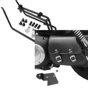 Set: Seiten Kofferträger für Harley Davidson Dyna Street Bob 08-17 Craftride + Schwingentasche + Halter für Harley Dyna Street Bob 06-17 Craftride_1