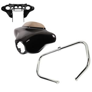 Set: Batwing Verkleidung Komplettset für Harley Electra Glide Ultra Classic 96-13 Craftride + Sturzbügel für Harley Davidson Electra Glide Ultra Classic 97-08 Craftride TR1 chrom_1