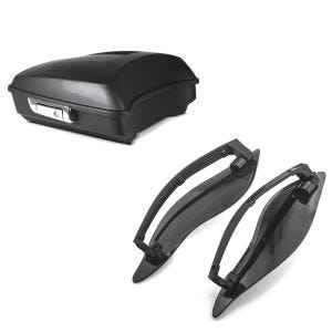 Set: Topcase Razor für Harley Street Glide Special 15-21 schwarz matt LC Craftride + Seitlicher Windabweiser für Harley-Davidson Touring 14-21 schwarz Craftride_1