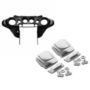 Set: Innenverkleidung Batwing für Harley Electra Glide Ultra Classic 96-13 schwarz glänzend Craftride + Topcase Verschluss Set für Harley Electra Glide Ultra Classic 89-13 Scharnier Craftride chrom_1