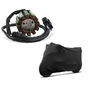 Set: Lichtmaschine Stator für Yamaha YZF-R1 04-08 Alternator Zaddox + Motorradabdeckung für Yamaha YZF-R1 / YZF-R3 Craftride Indoor M-L schwarz_1