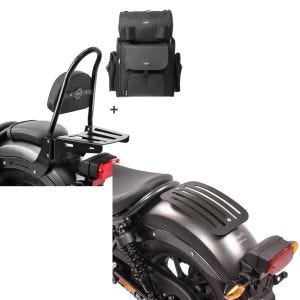Set: Sissybar CSM + Hecktasche für Honda Rebel 500 17-21 mit Gepäckträger Craftride + Gepäckträger für Honda Rebel 500 17-20 Solo Rack L1 Gepäckbrücke Craftride_1