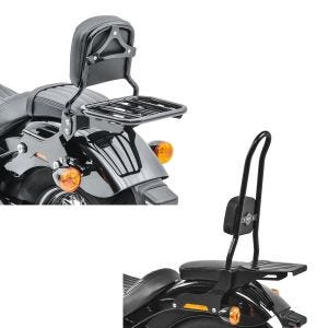Set: Sissybar für Harley Softail 18-21 R1 mit Gepäckträger und Docking schwarz Craftride + Sissy Bar CSXL Fix für Harley Softail Street Bob 18-21 Gepäckträger schwarz Craftride_1