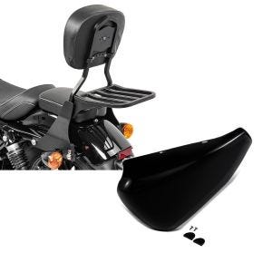 Set: Sissybar Harley Sportster 883 Iron (XL 883 N) 09-20 Craftride Fast Driver-S inkl. Gepäckträger schwarz + Batterieabdeckung Harley Sportster 883 Iron 14-20 Craftride Seitendeckel links in schwarz_1