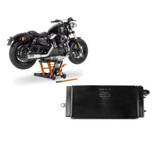 Set: Hebebühne Honda Shadow VT 750 C ConStands Mid-Lift L in orange + Wasserkühler für Honda Shadow VT 750 C 97-03 Radiator Kühler_1