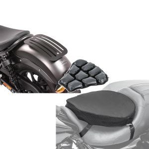 Set: Gepäckträger für Honda Rebel 500 17-20 Solo Rack L1 Gepäckbrücke Craftride + Motorrad Luftkissen Honda Rebel 500 Sitzbank Tourtecs Air ML schwarz_1