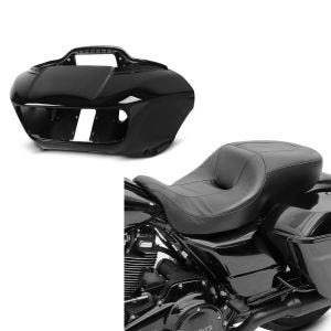 Set: Frontverkleidung Innen-Aussen für Harley Road Glide, Special, Ultra 15-20 schwarz Craftride + Komfort-Sitzbank für Harley Davidson Road Glide Special 15-21 Hammock Craftride_1