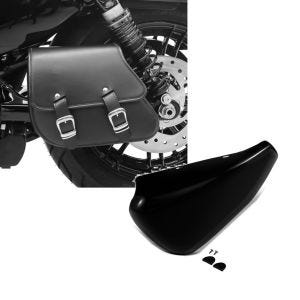 Set: Schwingentasche + Halter für Harley Sportster 883 Iron 09-20 Craftride + Batterieabdeckung Harley Sportster 883 Iron 14-20 Craftride Seitendeckel links in schwarz_1
