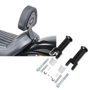 Set: Fahrer Sissybar für Harley Davidson Softail Slim 18-21 Fahrer Rückenlehne Craftride + Sozius Fussrasten-Halter für Harley Davidson Softail 18-21 Craftride schwarz_1