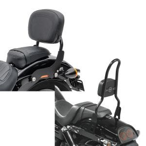 Set: Sissy Bar für Harley Fat Bob 10-17 schwarz CXS Craftride + Sissy Bar CSL Fix für Harley Dyna Fat Bob 10-17 schwarz Craftride_1