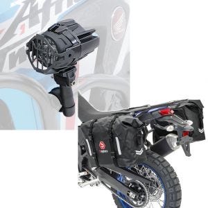 Set: LED Zusatzscheinwerfer Set für BMW R 1200 GS / Adventure Lumitecs S22X + Satteltaschen Wasserdicht für BMW R 1200 GS / Adventure Bagtecs WP8 2x30L Seitentaschen_1