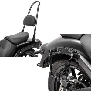 Set: Sissybar Kawasaki Vulcan S / Café 15-21 Craftride Rider-XXL schwarz + Satteltaschenhalter für Kawasaki Vulcan S / Café 15-20 rechts Satteltaschen Abstandshalter Craftride_1