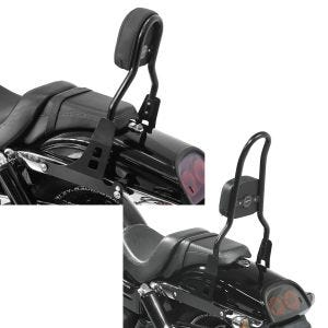 Set: Sissybar Harley Davidson Dyna Fat Bob 10-17 Craftride Fast Driver-M schwarz + Sissy Bar CSL Fix für Harley Dyna Fat Bob 10-17 schwarz Craftride_1