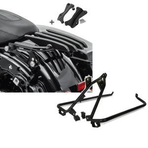 Set: Gepäckträger und Montagekit für Harley Touring 09-13 Craftride XB schwarz + Satteltaschenträger-Kit für Harley-Davidson Touring Modelle 09-13 schwarz Craftride_1