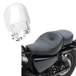 Set: Doppel Sitzbank für Harley Davidson Sportster 1200 Custom 04-20 CM Sitz Craftride + Windschild für Harley-Davidson Sportster 1200 Custom 96-18 Craftride_1