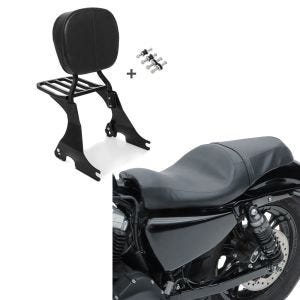 Set: Sissybar für Harley Davidson Sportster 883 Iron 09-20 Craftride inkl. Gepäckträger und Docking Kit schwarz + Doppel Sitzbank für Harley Davidson Sportster 883 Iron 09-20 BL Sitz Craftride_1