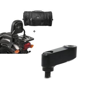 Set: Sissybar XS3 + Hecktasche RB1 für Kawasaki Vulcan S / Café 15-20 mit Gepäckträger Craftride + Spiegelverlängerung Kawasaki Vulcan S 15-21 Tourtecs Paar 40mm schwarz_1