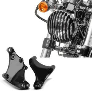 Set: Sozius Fussrasten-Halter für Harley Sportster Forty-Eight 48 14-20 schwarz Craftride + Scheinwerfer Grill Harley Sportster Forty-Eight 48 10-20 schwarz von Craftride_1