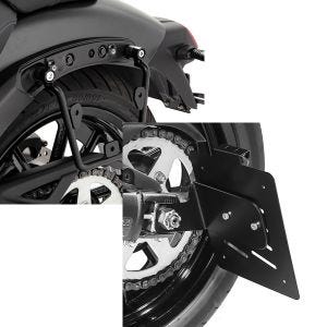 Set: Satteltaschenhalter für Kawasaki Vulcan S / Café 15-20 links Satteltaschen Abstandshalter Craftride + Kennzeichenhalter seitlich S für Kawasaki Vulcan S / Café 15-21 schwarz Craftride_1