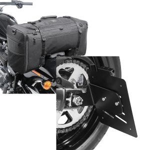 Set: Hecktasche für Kawasaki Vulcan S / Café SQ1 Craftride 52l schwarz + Kennzeichenhalter seitlich S für Kawasaki Vulcan S / Café 15-21 schwarz Craftride_1