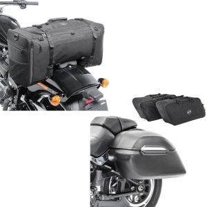 Set: Set Seitenkoffer + Innentaschen für Harley Fat Boy/ 114 Craftride K3 + Hecktasche für Harley Fat Boy / 114 SQ1 Craftride 52l schwarz_1